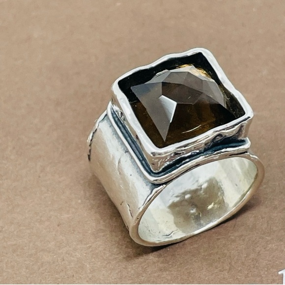 Silpada Jewelry - Silpada Sterling Silver .925 Smoky Quartz
Hammered Band Ring R1453 Size 7
